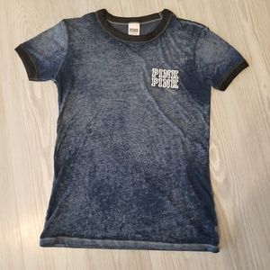 VS Pink Burnout Ringer Tee